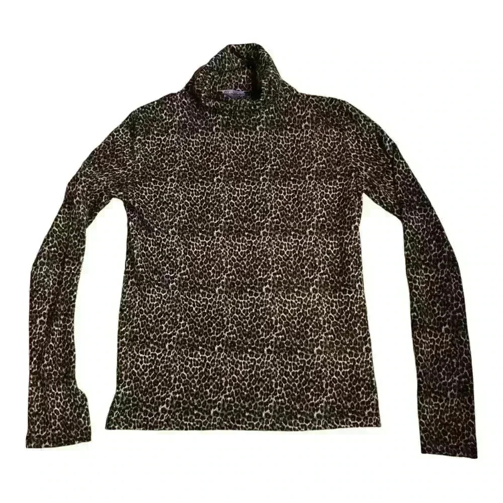 ZARA Animal Leopard Print Turtleneck Knit Top! Size medium (it runs small) - Picture 2 of 9